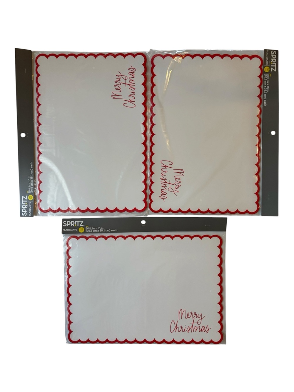 Spritz Lot of 3 - 10 Count Christmas Paper Placements